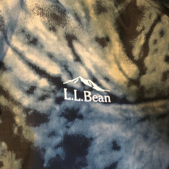 L.L. Bean Tie Dye Blue and White Outdoor Coat - Picture 8 of 16